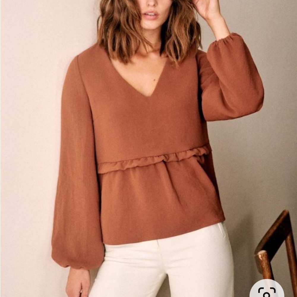 Sezane Bianca Blouse, Rust